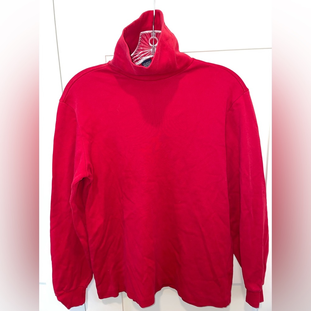 Bright Red Land’s End Turtleneck